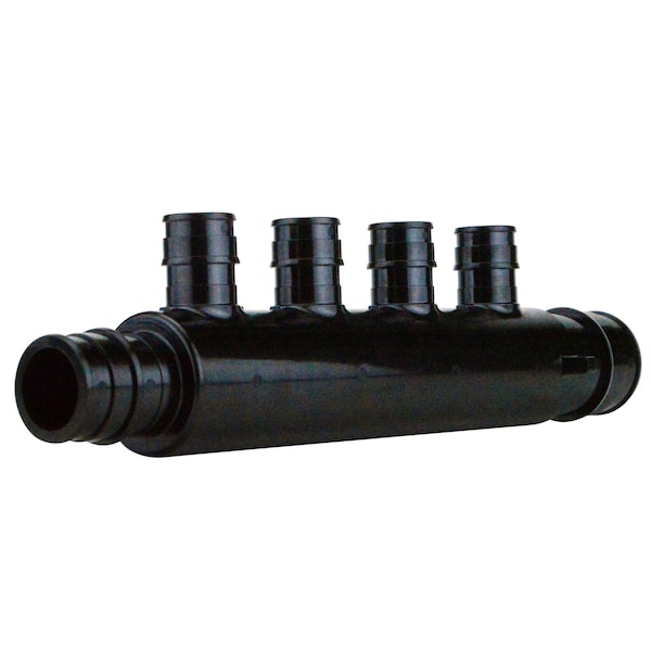 Apollo 1 in. PEX-A Barb Inlet x 3/4 in. PEX-A Barb Outlet x 1/2 PEX-A Barb Poly-Alloy 4-Port Open Manifold EPXM4PTO1 - main